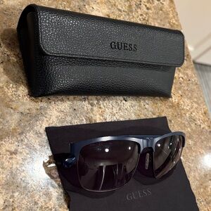 Guess Black and Blue Sunglasses with Sleek Case